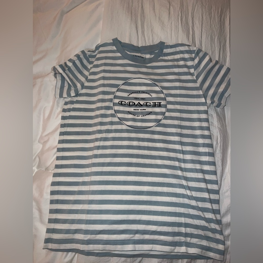 Coach Logo Striped Tee - Size Small, never worn!